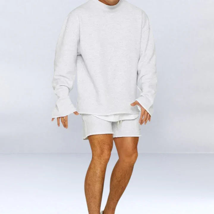 John | Stylish Relaxed Fit Sweatshirt Shorts Set