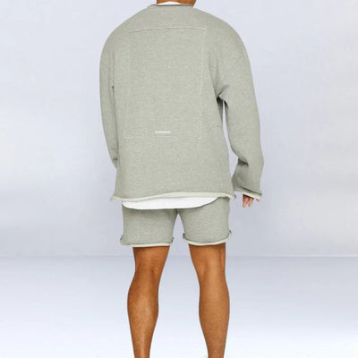 John | Stylish Relaxed Fit Sweatshirt Shorts Set