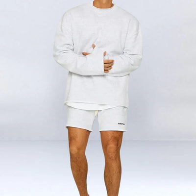 John | Stylish Relaxed Fit Sweatshirt Shorts Set
