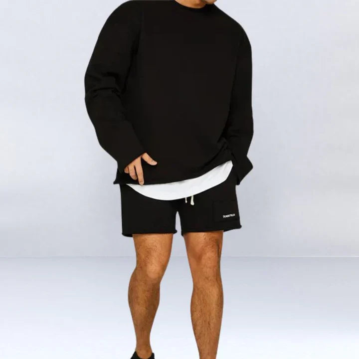 John | Stylish Relaxed Fit Sweatshirt Shorts Set