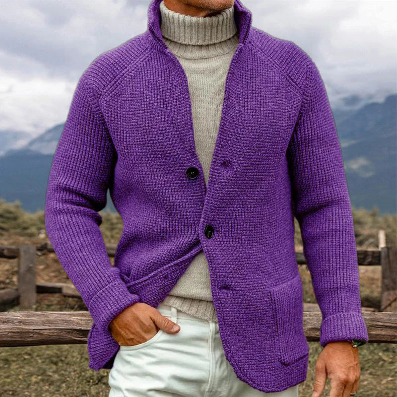 Jeffrey - Knit Cardigan in Coarse Knit Look