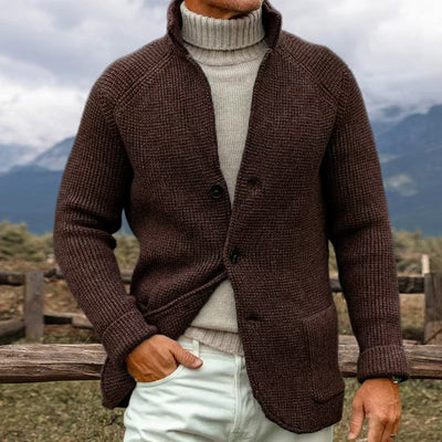 Jeffrey - Knit Cardigan in Coarse Knit Look