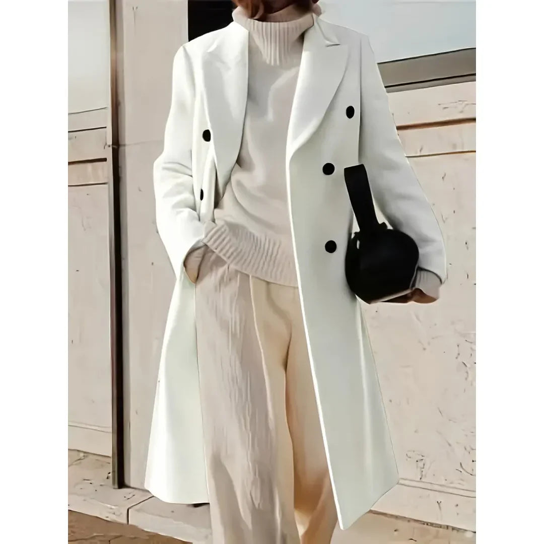 Women's Double-Breasted Long Trench Coat